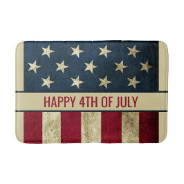 ヴィンテージアメリカ国旗7月4日パーティー バスマット