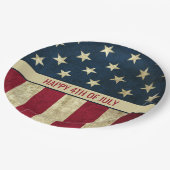 ヴィンテージアメリカ国旗7月4日パーティー ペーパープレート (アングル)