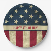 ヴィンテージアメリカ国旗7月4日パーティー ペーパープレート (正面)