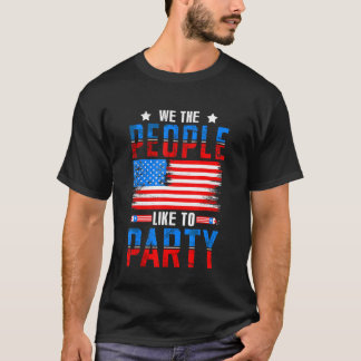 ヴィンテージアメリカ国旗7月4日 – We The People Lik Tシャツ