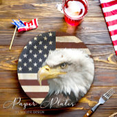 ヴィンテージアメリカ国旗、ハゲ・イーグル、家族懇親会 ペーパープレート