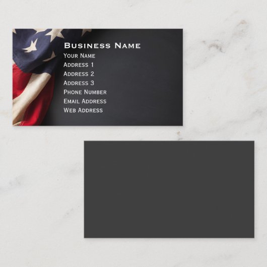 ヴィンテージアメリカ国旗 名刺 (正面/裏面)