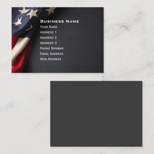 ヴィンテージアメリカ国旗 名刺 (正面/裏面)
