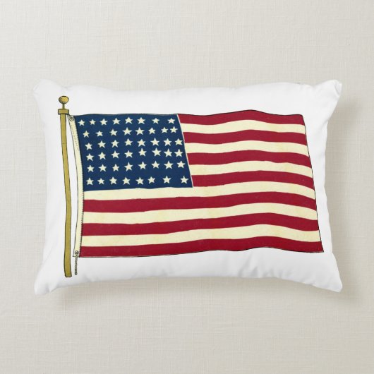 ヴィンテージアメリカ国旗、星、ストライプ アクセントクッション (正面)