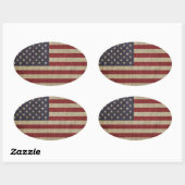 ヴィンテージアメリカ国旗 楕円形シール (シート)