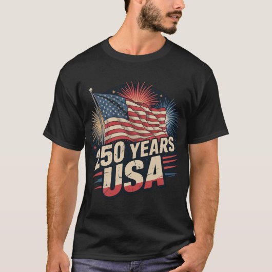ヴィンテージアメリカ国旗 250周年 USA Tシャツ (正面)