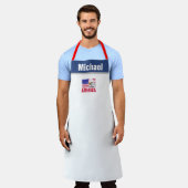 ヴィンテージアメリカ国旗BBQグリルシェフ愛国心 エプロン (着用した状態)