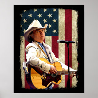 ヴィンテージアメリカ国旗Dwight Yoakam Legend.png ポスター