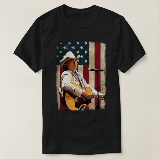 ヴィンテージアメリカ国旗Dwight Yoakam Legend.png Tシャツ (デザイン正面)