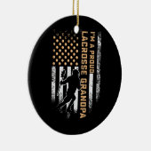 ヴィンテージアメリカ国旗I'A 誇りを持ったラクロス セラミックオーナメント (右)