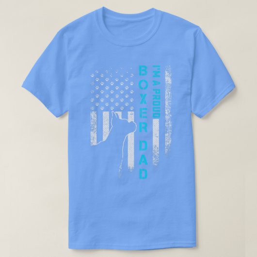 ヴィンテージアメリカ国旗Imボクサー誇りを持ったドッグパパ Tシャツ (デザイン正面)