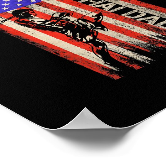 ヴィンテージアメリカ国旗mmaムエタイファイターパパ ポスター (角)