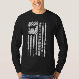 ヴィンテージアメリカ国旗S最高のラブラドールドッグパパSil Tシャツ