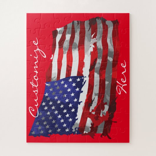 ヴィンテージアメリカ国旗Thunder_Cove ジグソーパズル (縦)