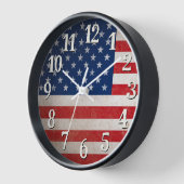 ヴィンテージアメリカ国旗USA愛国的アメリカーナ 壁時計 (傾斜)