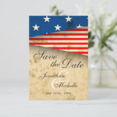 ヴィンテージアメリカ国結婚旗 セーブザデート (スタンド正面)