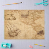 ヴィンテージアメリカ地図ティッシュペーパー 薄葉紙 (クラフト)