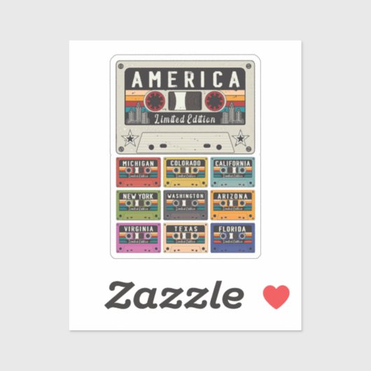 ヴィンテージアメリカ州旅行 シール (シート)