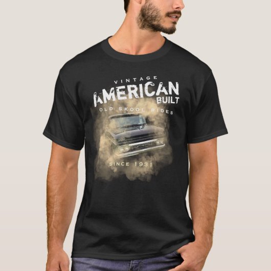 ヴィンテージアメリカ建ての古いスコールライドスモークトラック Tシャツ (正面)