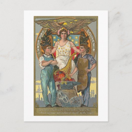 ヴィンテージアメリカ愛国労働日 ポストカード (正面)