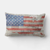 ヴィンテージアメリカ愛国地図の国旗 ランバークッション (裏面)