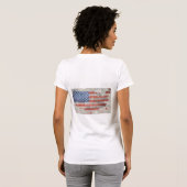 ヴィンテージアメリカ愛国地図の国旗 Tシャツ (裏面フル)