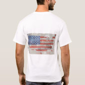 ヴィンテージアメリカ愛国地図の国旗 Tシャツ (裏面)