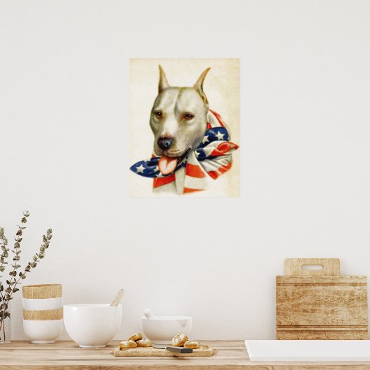 ヴィンテージアメリカ愛国的ピットブルドッグ戦争ポスター ポスター (キッチン)
