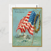 ヴィンテージアメリカ愛国的軍隊はがき ポストカード (正面/裏面)