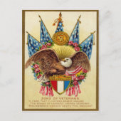 ヴィンテージアメリカ愛国的軍隊はがき ポストカード (正面)