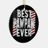 ヴィンテージアメリカ最高の国旗のポーポー セラミックオーナメント (右)