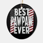 ヴィンテージアメリカ最高の国旗のポーポー セラミックオーナメント (左)