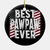 ヴィンテージアメリカ最高の国旗のポーポー セラミックオーナメント (裏面)