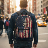 ヴィンテージアメリカ海兵隊 アメリカ国旗 愛国 プリントバックパック