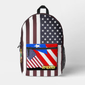 ヴィンテージアメリカ/プエルトリカバックパック国旗 プリントバックパック (正面)