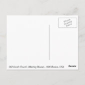 ヴィンテージアメリカ、旧南教会ボストンc1900 ポストカード (裏面)