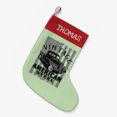 ヴィンテージアメリクラシックカ製鋼トラック スモールクリスマスストッキング (正面 (吊り時))