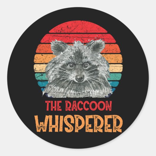 ヴィンテージアライグマささやくアライグマ恋人のギフト ラウンドシール (正面)