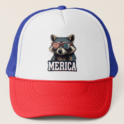 ヴィンテージアライグマMerica 7月の愛国心の4th キャップ (正面)