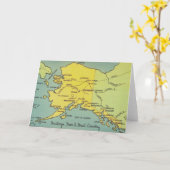 ヴィンテージアラスカの地図 – ベーリング海峡、ノーム、バロー カード (黄色い花)