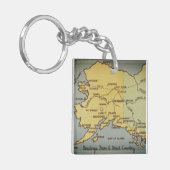 ヴィンテージアラスカの地図 – ベーリング海峡、ノーム、バロー キーホルダー (正面左)