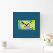 ヴィンテージアラスカの地図 – ベーリング海峡、ノーム、バロー スクエア壁時計 (ホーム)