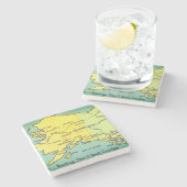 ヴィンテージアラスカの地図 – ベーリング海峡、ノーム、バロー ストーンコースター (横)