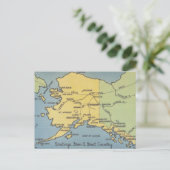 ヴィンテージアラスカの地図 – ベーリング海峡、ノーム、バロー ポストカード (スタンド正面)