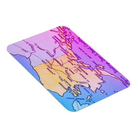 ヴィンテージアラスカの地図 – ベーリング海峡、ノーム、バローM マグネット (右側)