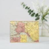 ヴィンテージアラスカの地図 ポストカード (スタンド正面)