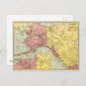 ヴィンテージアラスカの地図 ポストカード (正面/裏面)