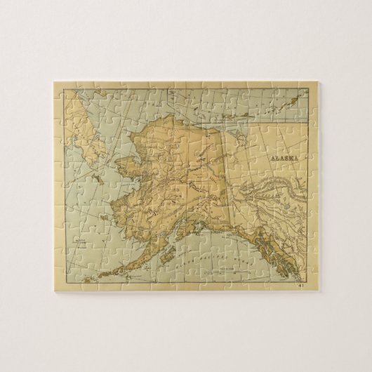 ヴィンテージアラスカの地図(1894年) ジグソーパズル (横)