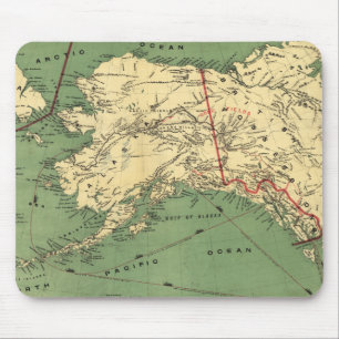 ヴィンテージアラスカの地図(1900年) マウスパッド