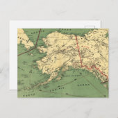 ヴィンテージアラスカの地図(1900) ポストカード (正面/裏面)